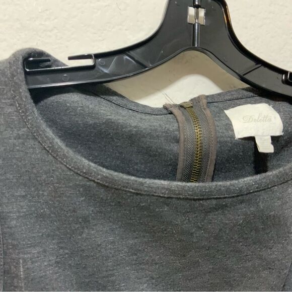 Deletta Anthropologie Gray Jersey Knit Stretch Dress XS - Picture 3 of 9